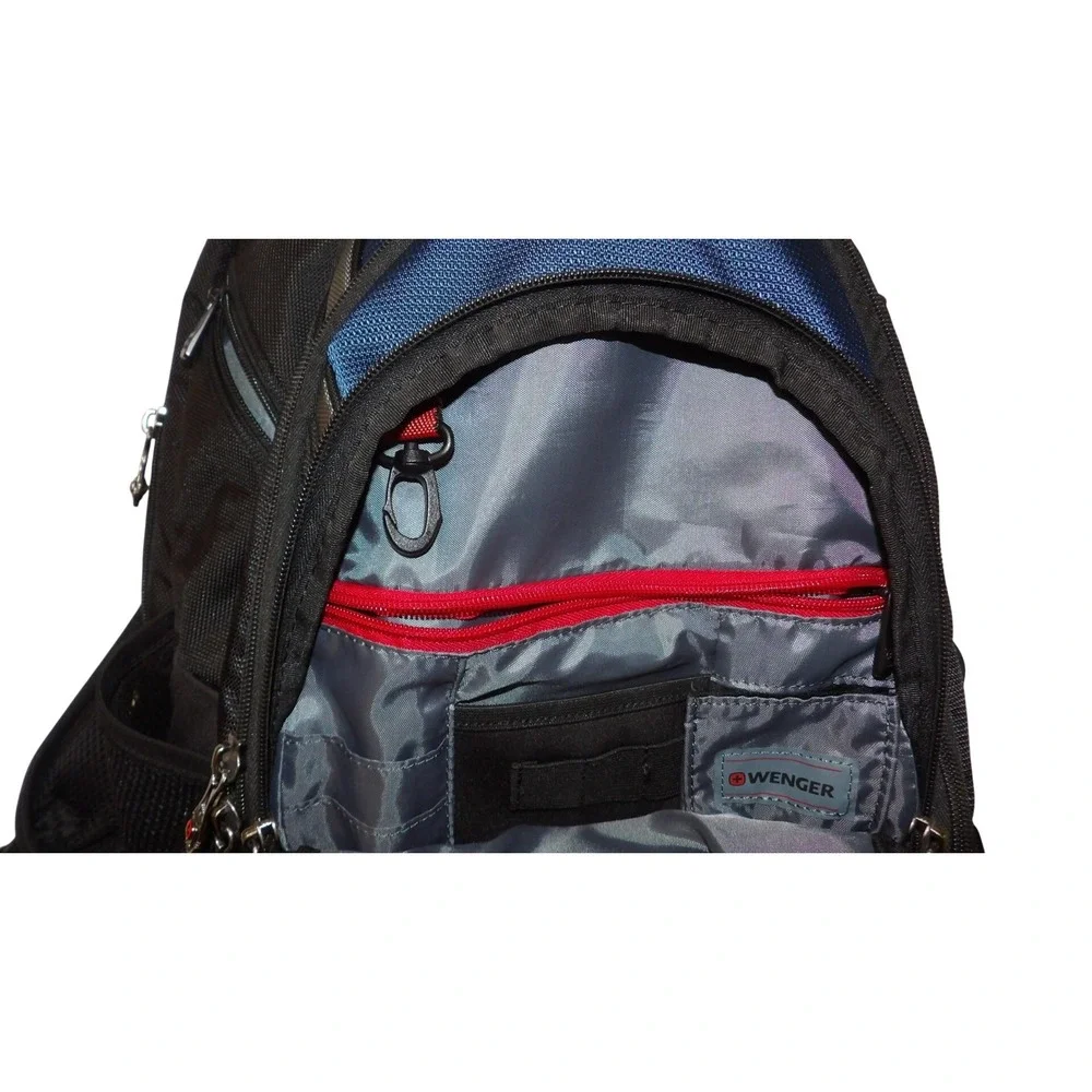 Wenger SwissGear Laptop Backpack Black Blue Multi-Pocket Tech Travel Bag